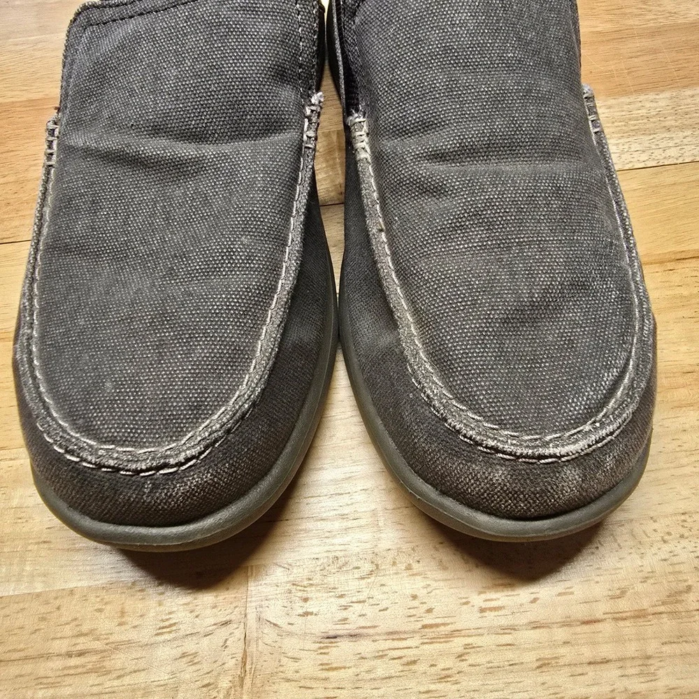 Crocs Santa Cruz Loafers Mens 10 Charcoal Grey Canvas Slip On Casual 202056